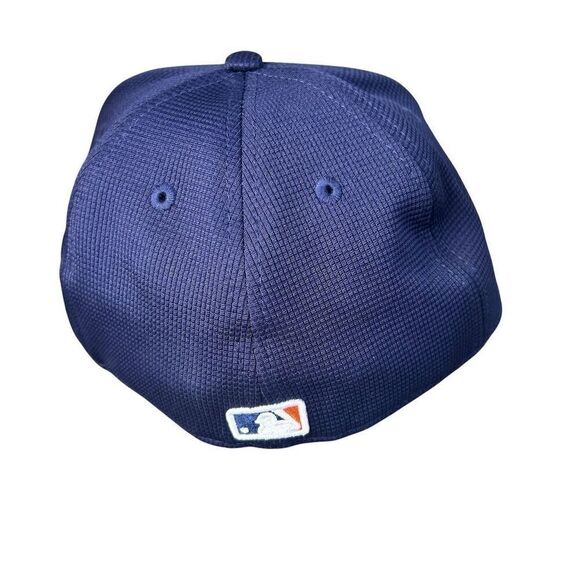 New Era Houston Astros 59FIFTY Fitted Hat Blue/Orange Size 7 1/8 - Picture 2 of 6